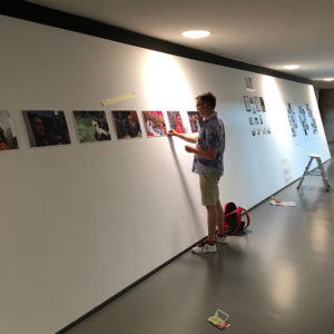 Klaus Mueller setting up the exhibition; Photo: Kate Davison