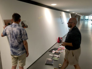 Sary Zananiri and Klaus Mueller setting up the exhibition; Photo: Kate Davison